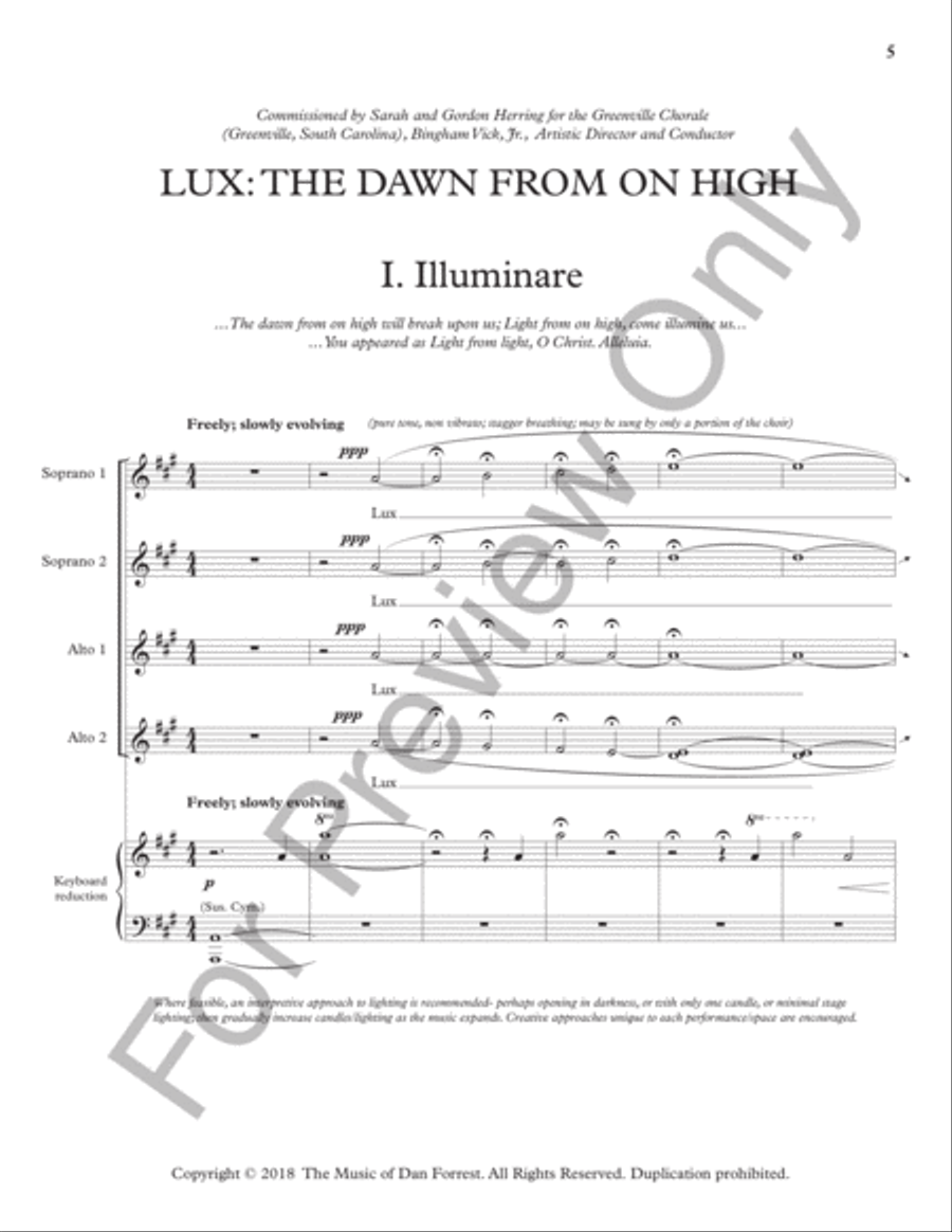 LUX: The Dawn From On High (Vocal Score) Choir scores gallery preview page 6