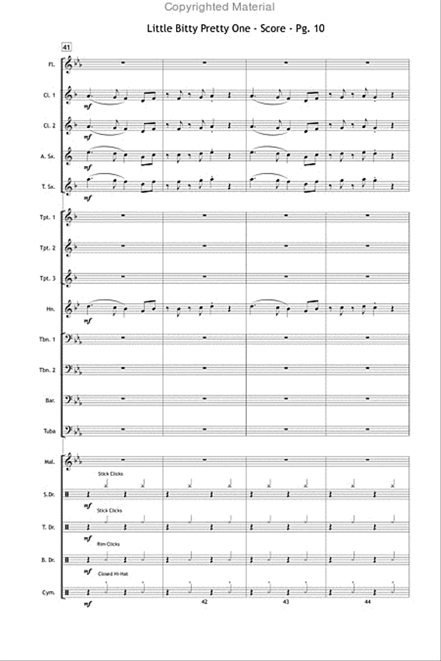 Little Bitty Pretty One Little Bitty Pretty One Marching Band scores gallery preview page 11
