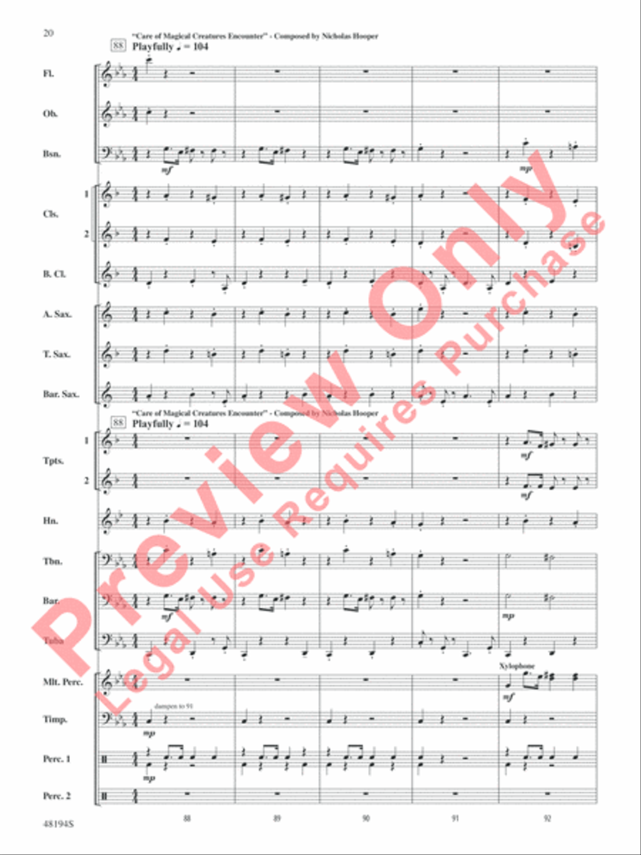 Harry Potter -- Wizards Unite Concert Band scores gallery preview page 21