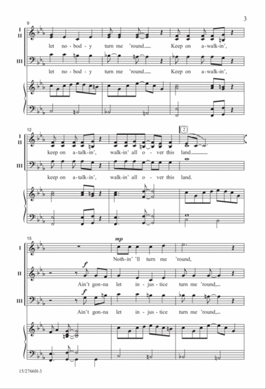 Turn Me 'Round Mixed Choir scores gallery preview page 3