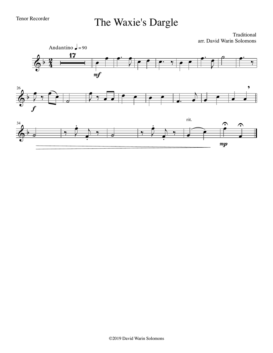 15 easy trios for recorder trio (soprano, alto, tenor) Soprano Recorder scores gallery preview page 6