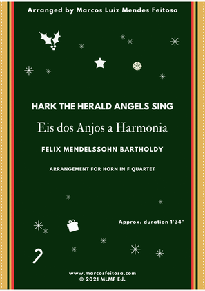 Book cover for Hark The Herald Angels Sing (Eis dos Anjos a Harmonia) - Horn in F Quartet