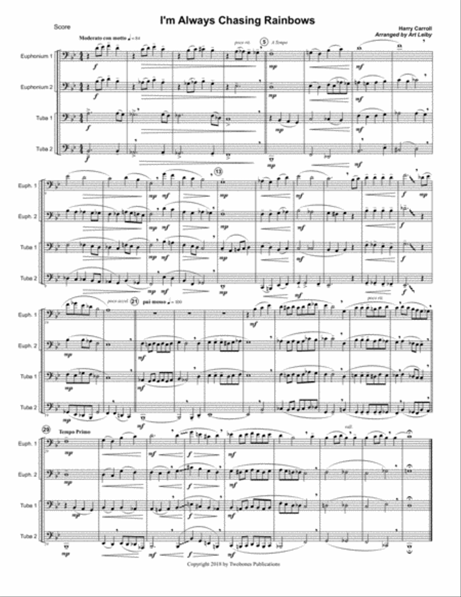 I'm Always Chasing Rainbows Brass Ensemble scores gallery preview page 1