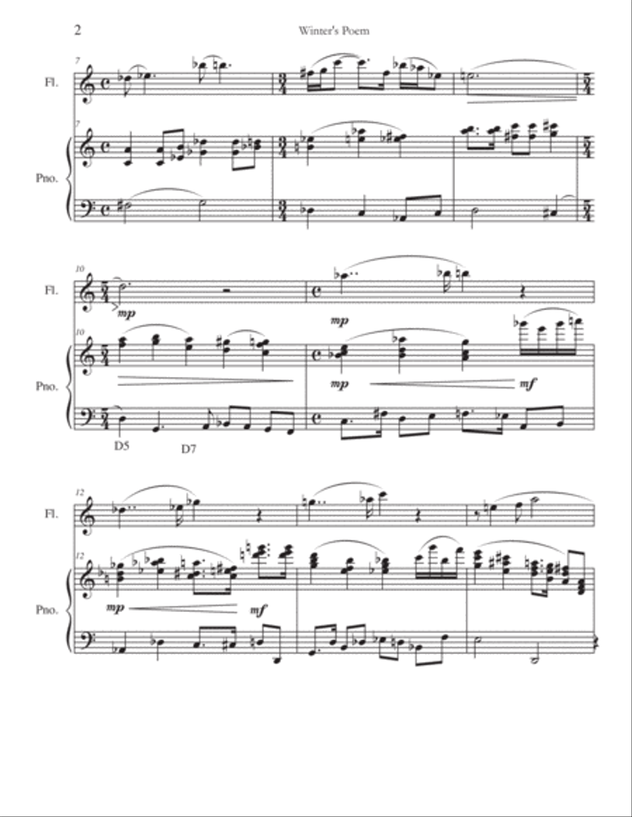 Winter's Poem Flute Solo scores gallery preview page 3