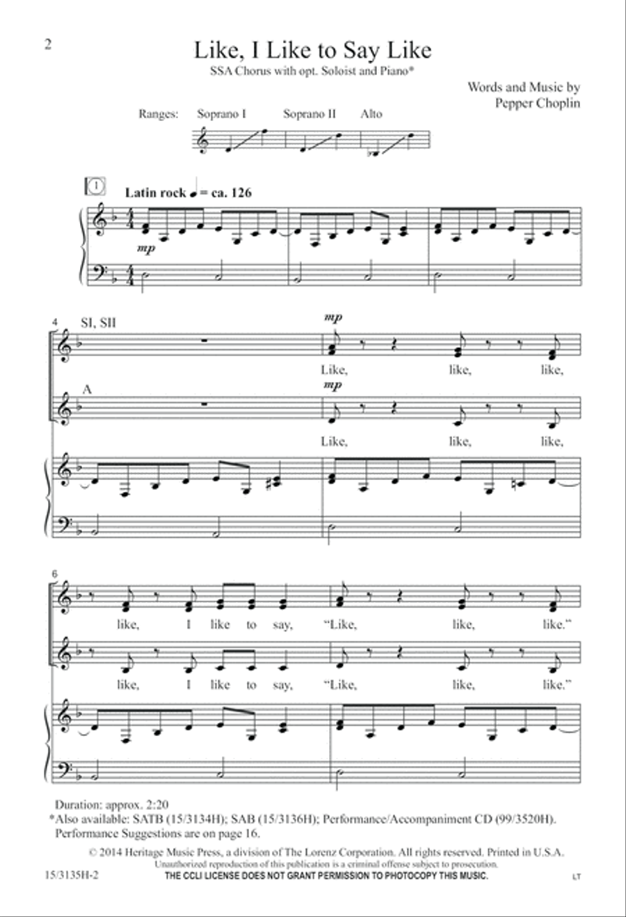 Like, I Like to Say Like Like, I Like to Say Like SSA scores gallery preview page 3