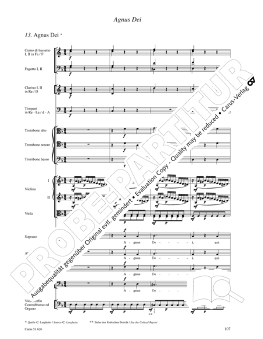 Missa longa in C major (Missa longa in C) 4-Part scores gallery preview page 119