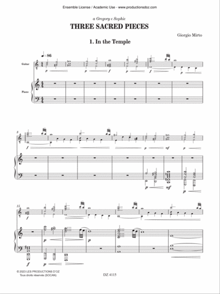 Three Sacred Pieces Classical Guitar scores gallery preview page 3