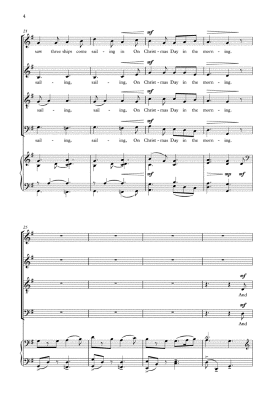 I saw three ships I saw three ships 4-Part scores gallery preview page 4
