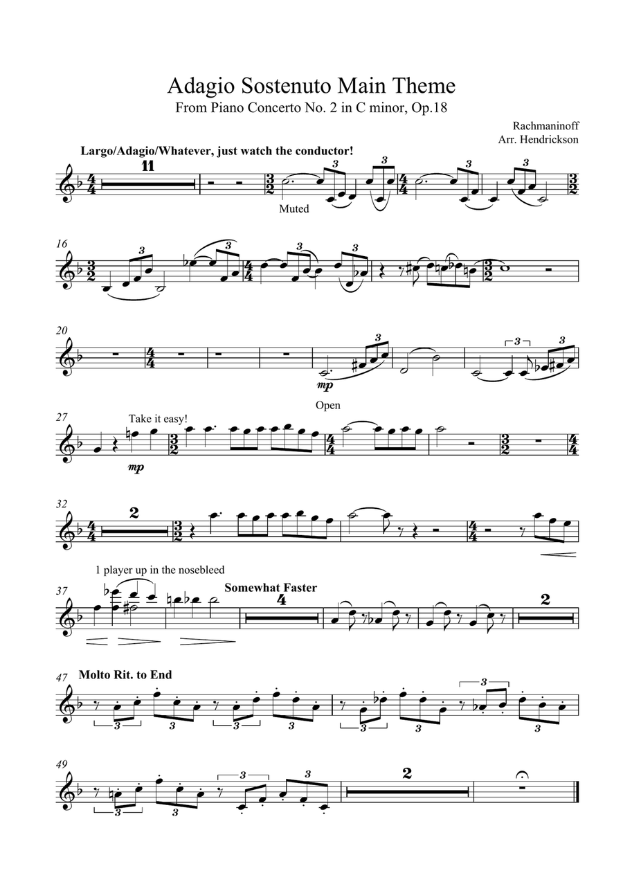 Adagio Sostenuto Main Theme Score scores gallery preview page 6