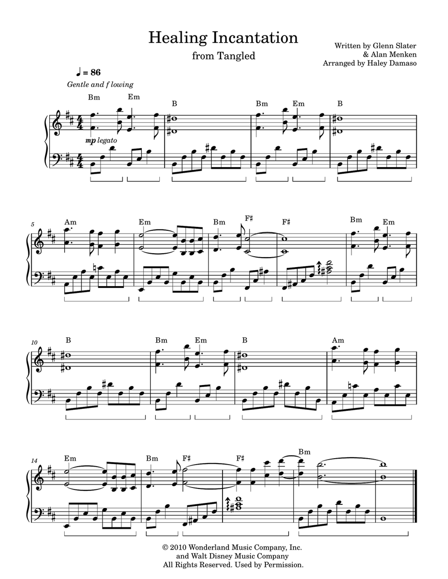Healing Incantation Piano Solo scores gallery preview page 1