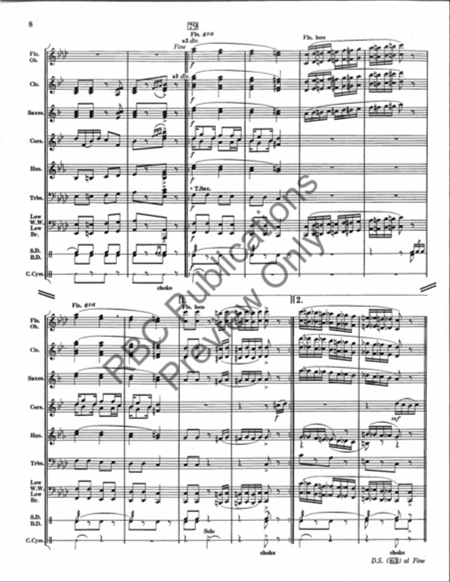 Pickles And Peppers And Cornets (Score) Concert Band scores gallery preview page 9
