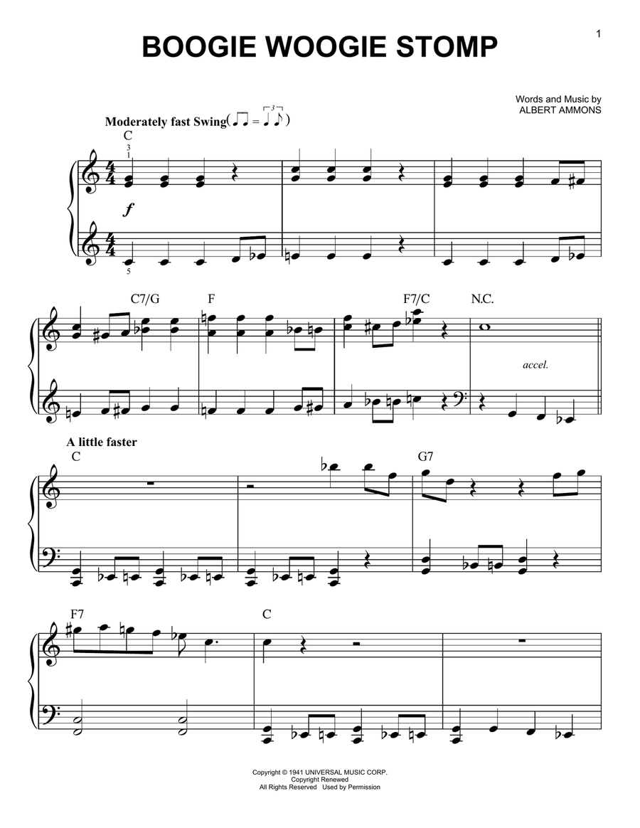 Boogie Woogie Stomp Easy Piano Digital Sheet Music Sheet Music Plus