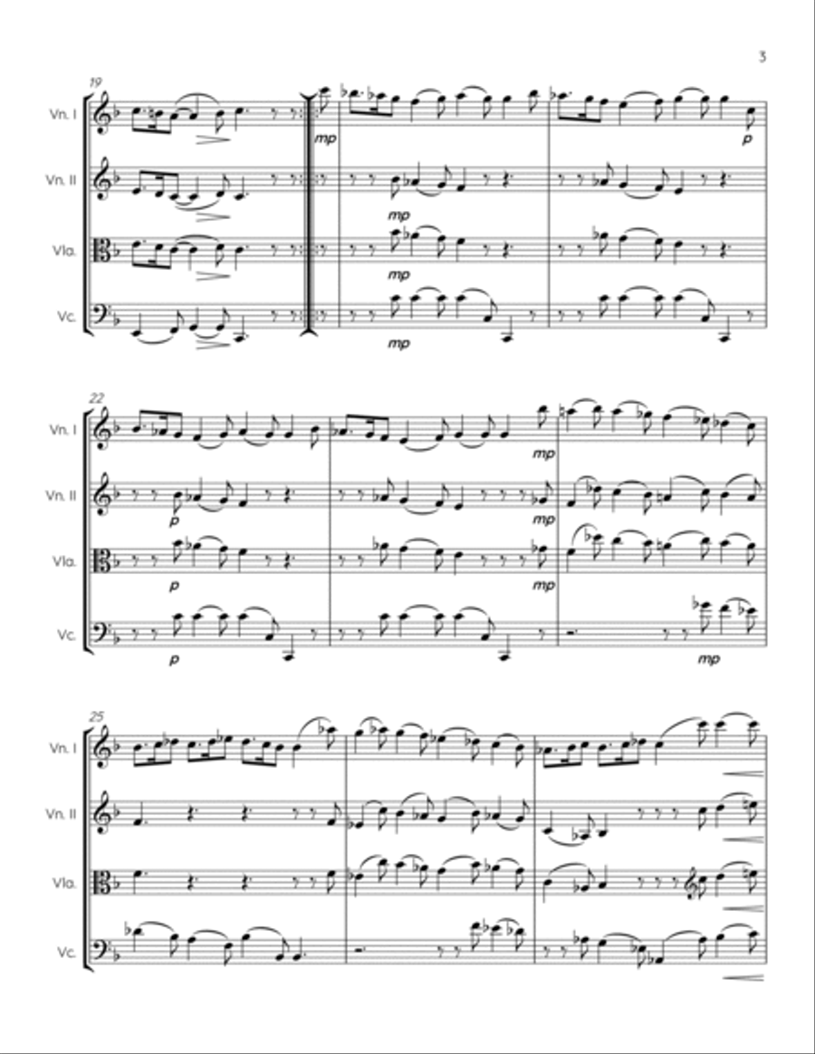Scarlatti Piano Sonata K. 446 arranged for string trio String Trio scores gallery preview page 3