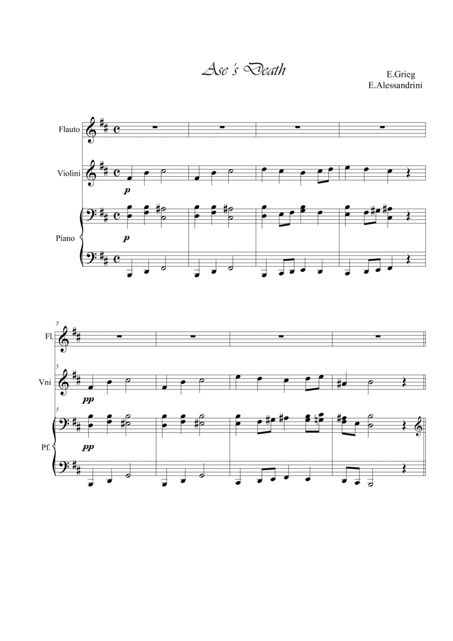 Ase's Death. Trio Flute scores gallery preview page 1