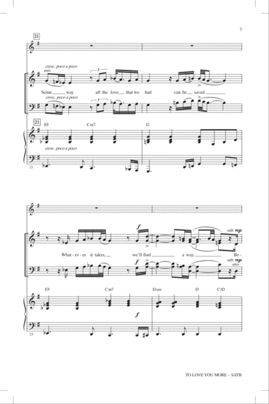 To Love You More 4-Part scores gallery preview page 6