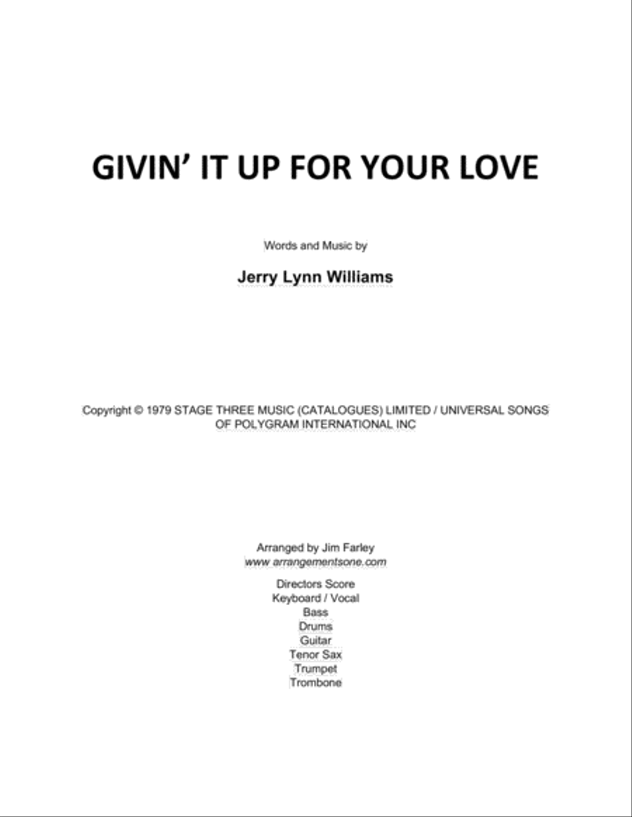 Givin' It Up For Your Love Voice scores gallery preview page 1