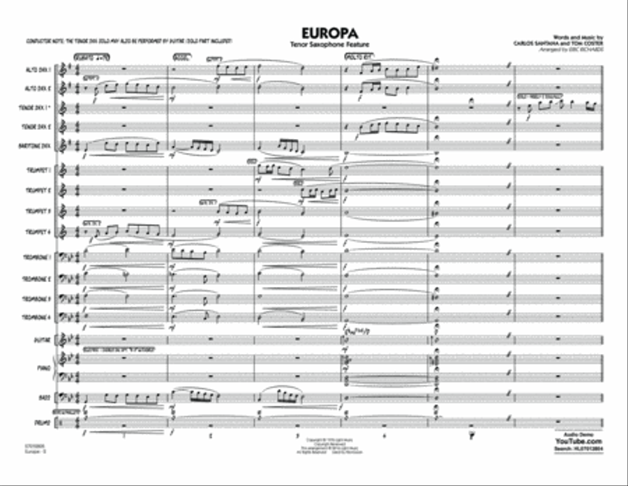 Europa - Conductor Score (Full Score) Jazz Ensemble scores gallery preview page 2