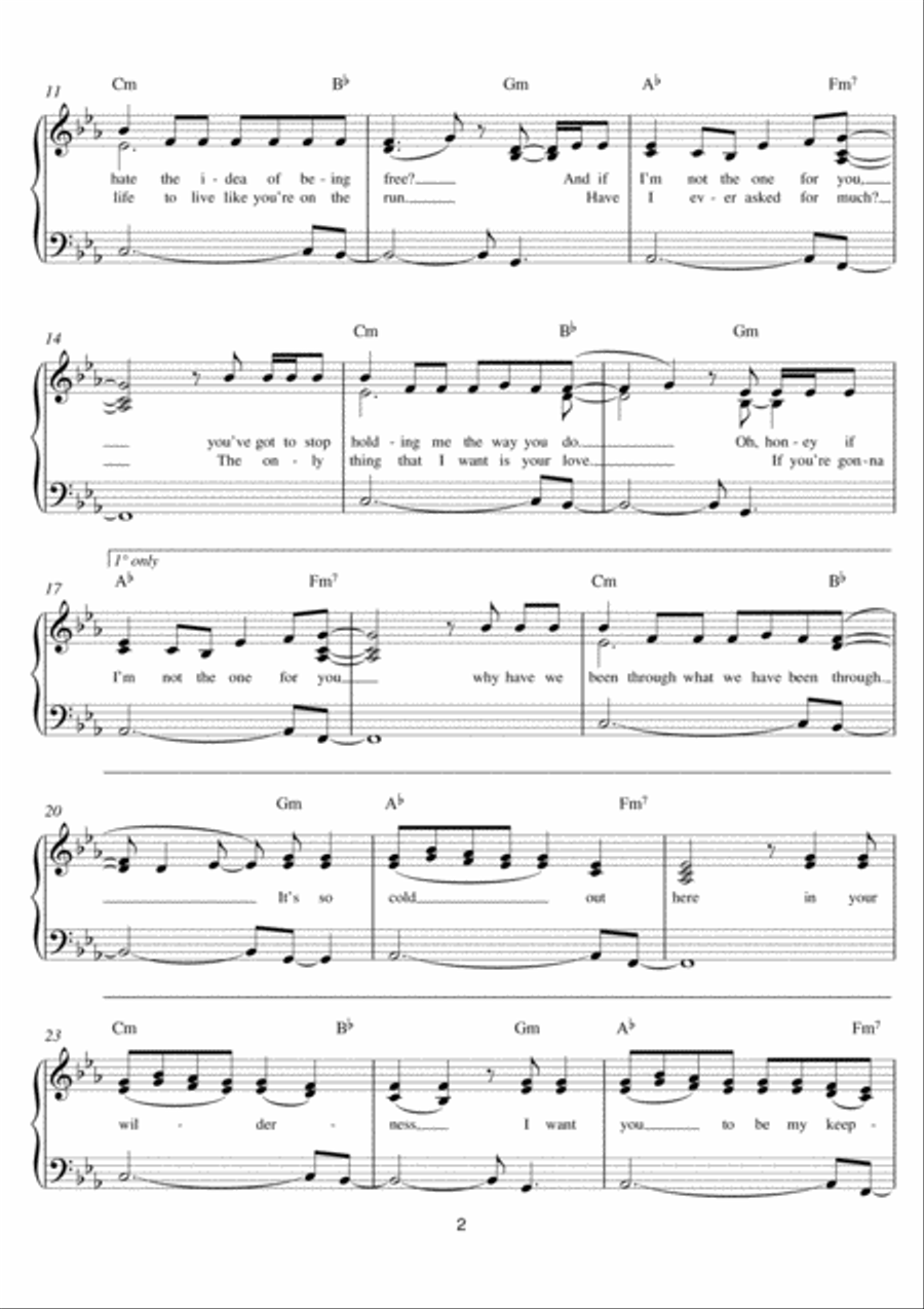 Water Under The Bridge Water Under The Bridge Easy Piano scores gallery preview page 2