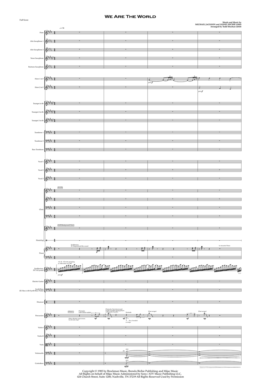 We Are The World We Are The World Full Orchestra scores gallery preview page 1