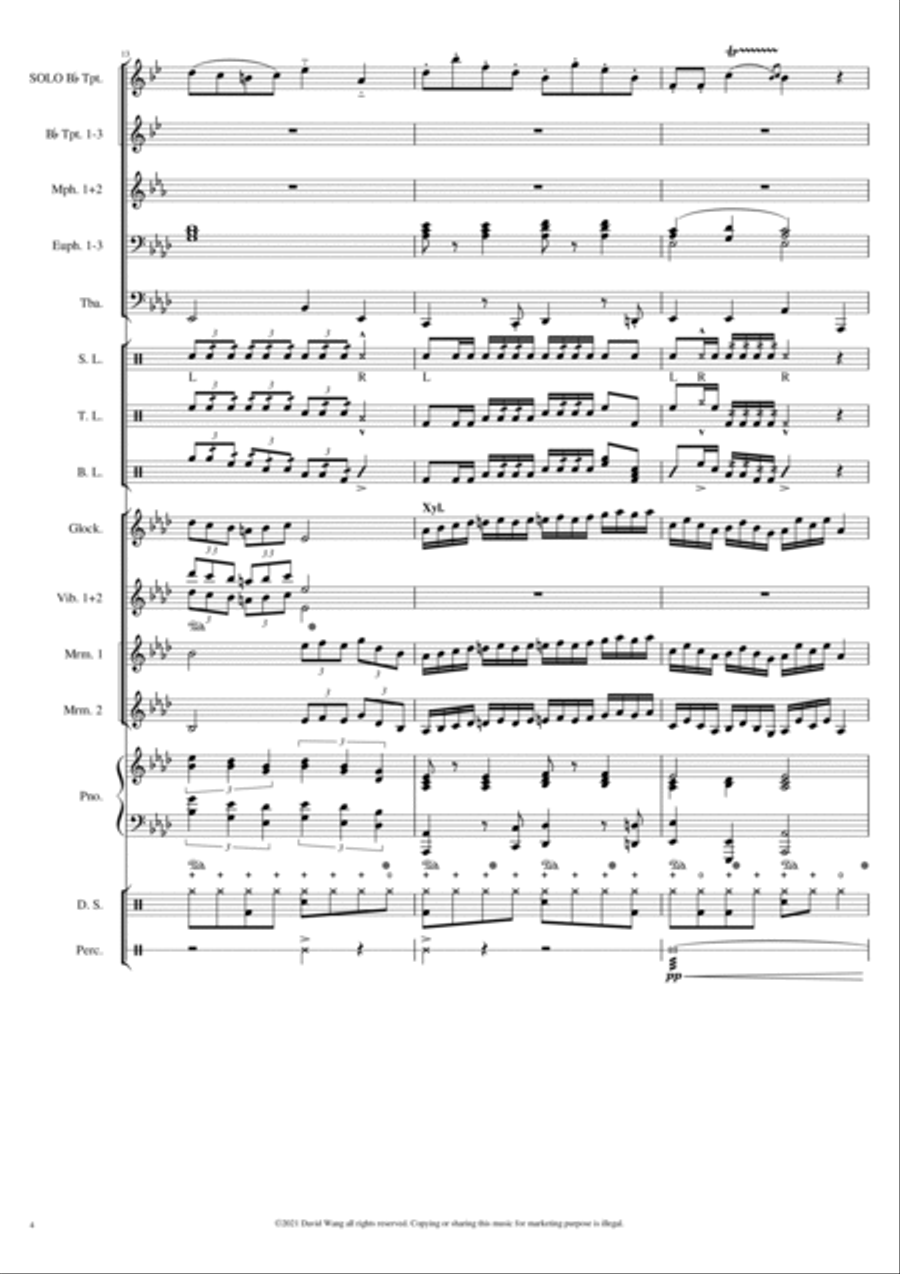 SONATINA for Drum and Bugle Corps Large Ensemble scores gallery preview page 4