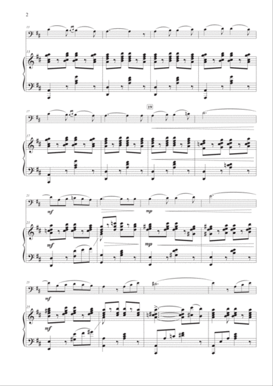 Offenbach's Barcarolle for Trombone (or Euphonium) and Piano Chamber Music scores gallery preview page 3