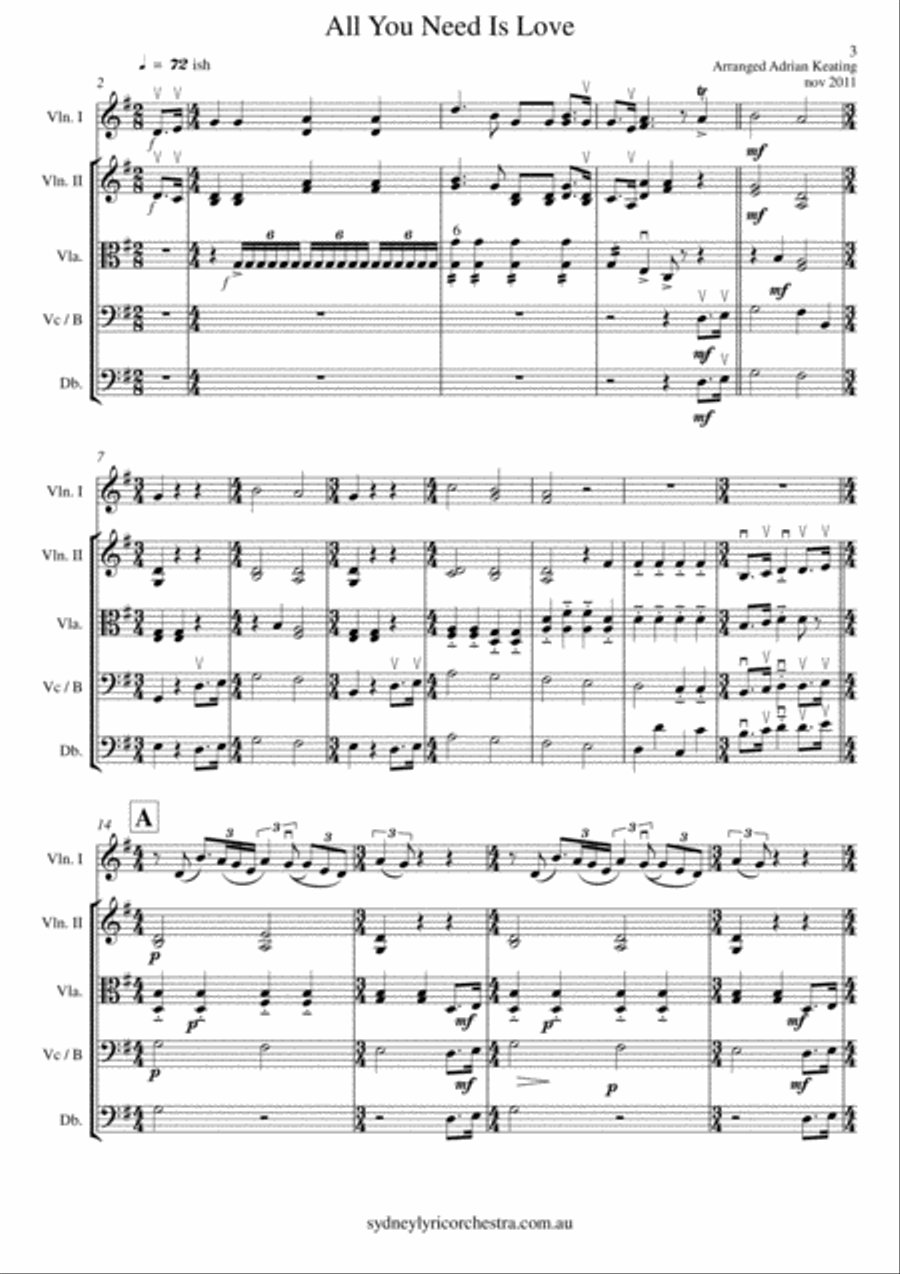 All You Need Is Love All You Need Is Love String Orchestra scores gallery preview page 3