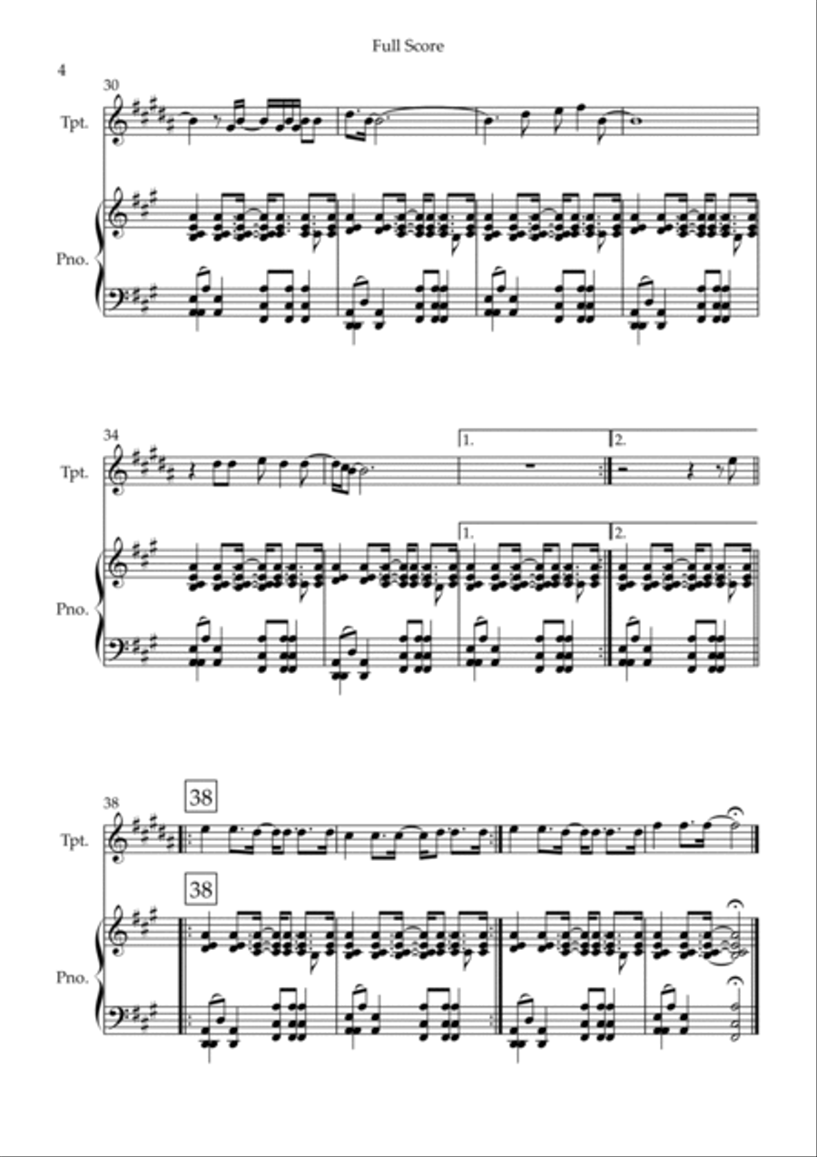 Wonderwall Trumpet Solo scores gallery preview page 4