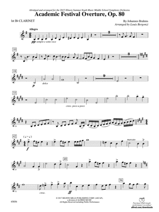 Academic Festival Overture, Op. 80: 1st B-flat Clarinet