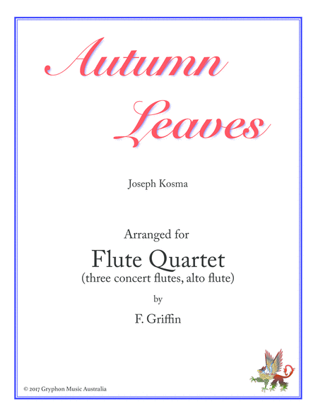 Autumn Leaves for Flute Quartet