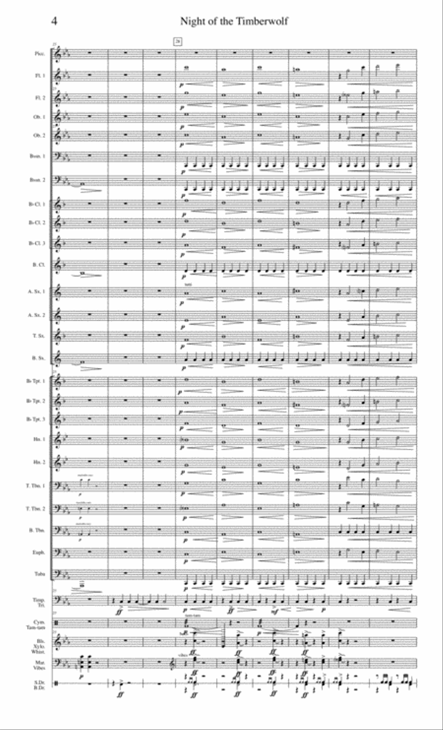 Night of the Timberwolf, for Concert Band, Score Only Concert Band scores gallery preview page 6