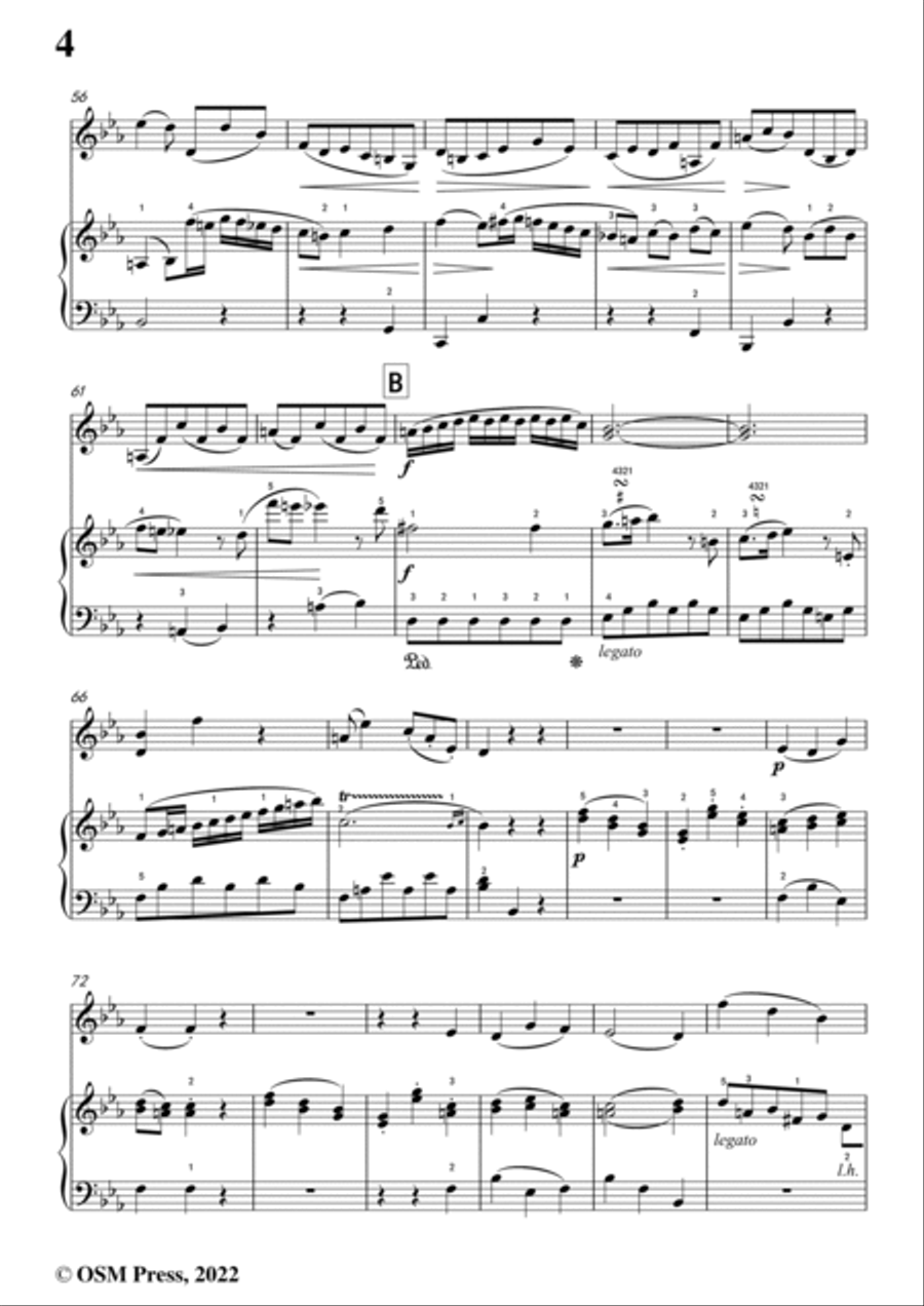 Mozart-Violin Sonata No.33,in E flat Major,K.481,for Violin&Piano Violin Solo scores gallery preview page 6