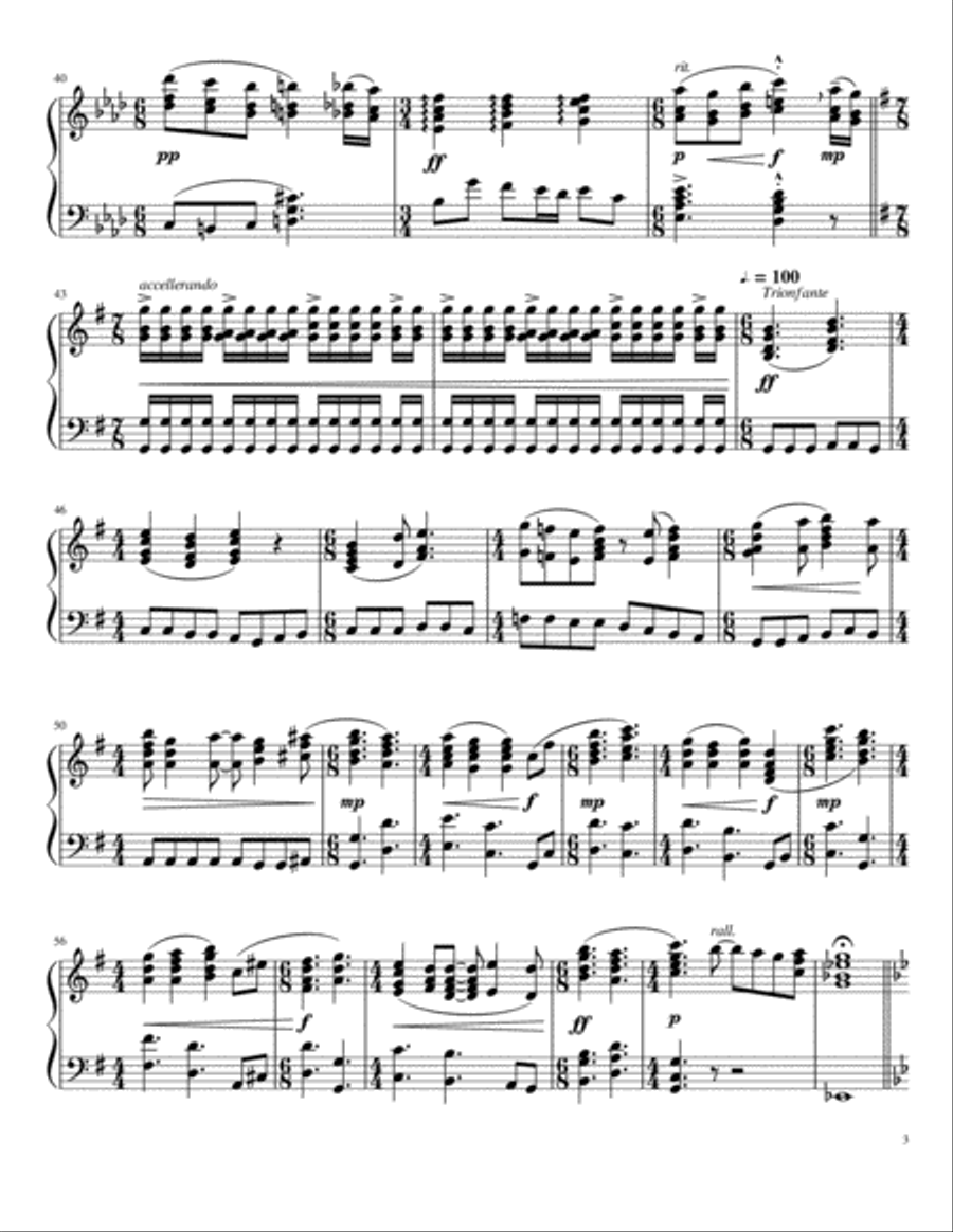 Piano Sonata no. 1: G minor. 3rd Movement: Memory no. 3 Piano Solo scores gallery preview page 3