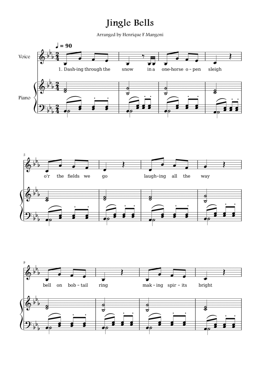 Jingle Bells Voice scores gallery preview page 1