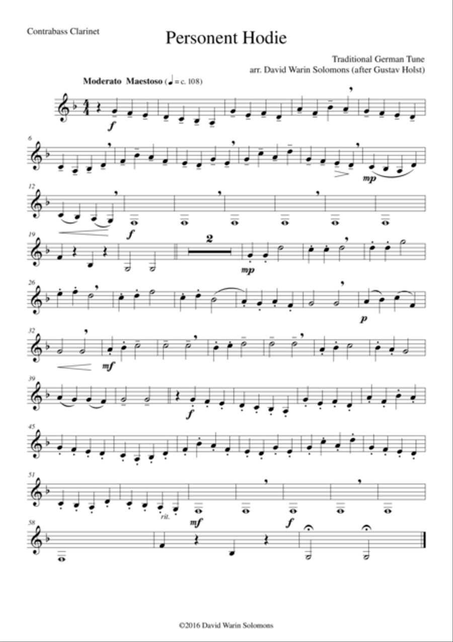 Personent hodie for clarinet choir Chamber Orchestra scores gallery preview page 6
