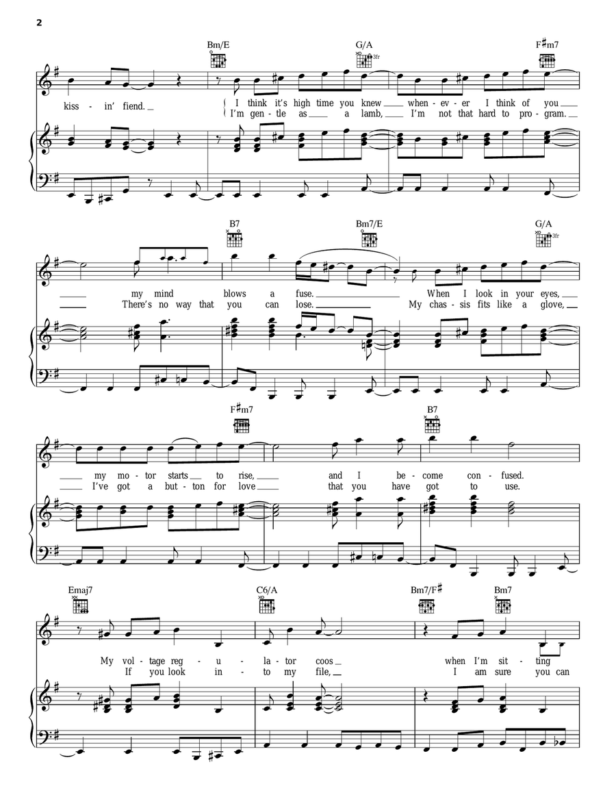 Love Machine Love Machine Piano, Vocal, Guitar scores gallery preview page 2