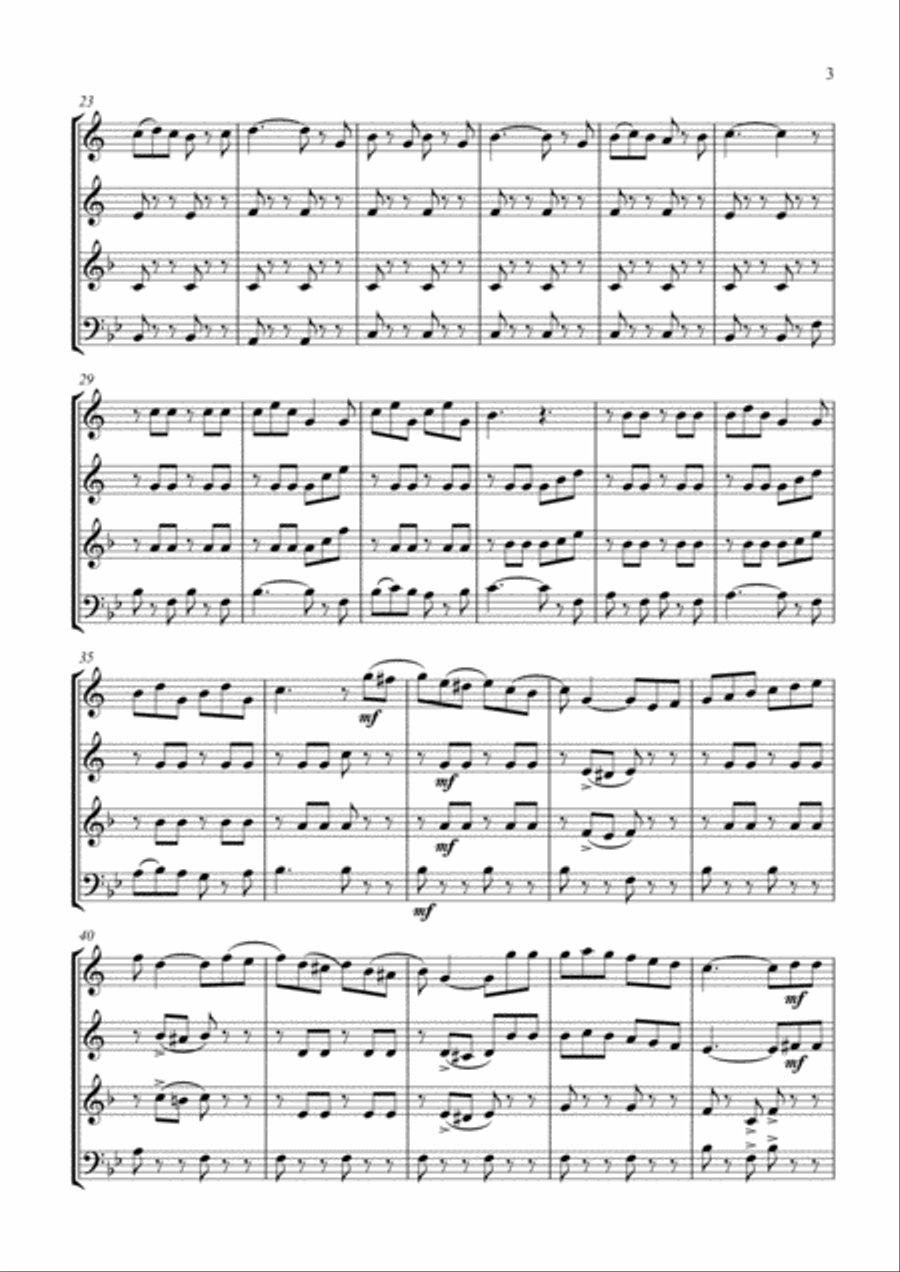 Mexican Hat Dance. For Flexible Brass Quartet- Score and parts Brass Quartet scores gallery preview page 3