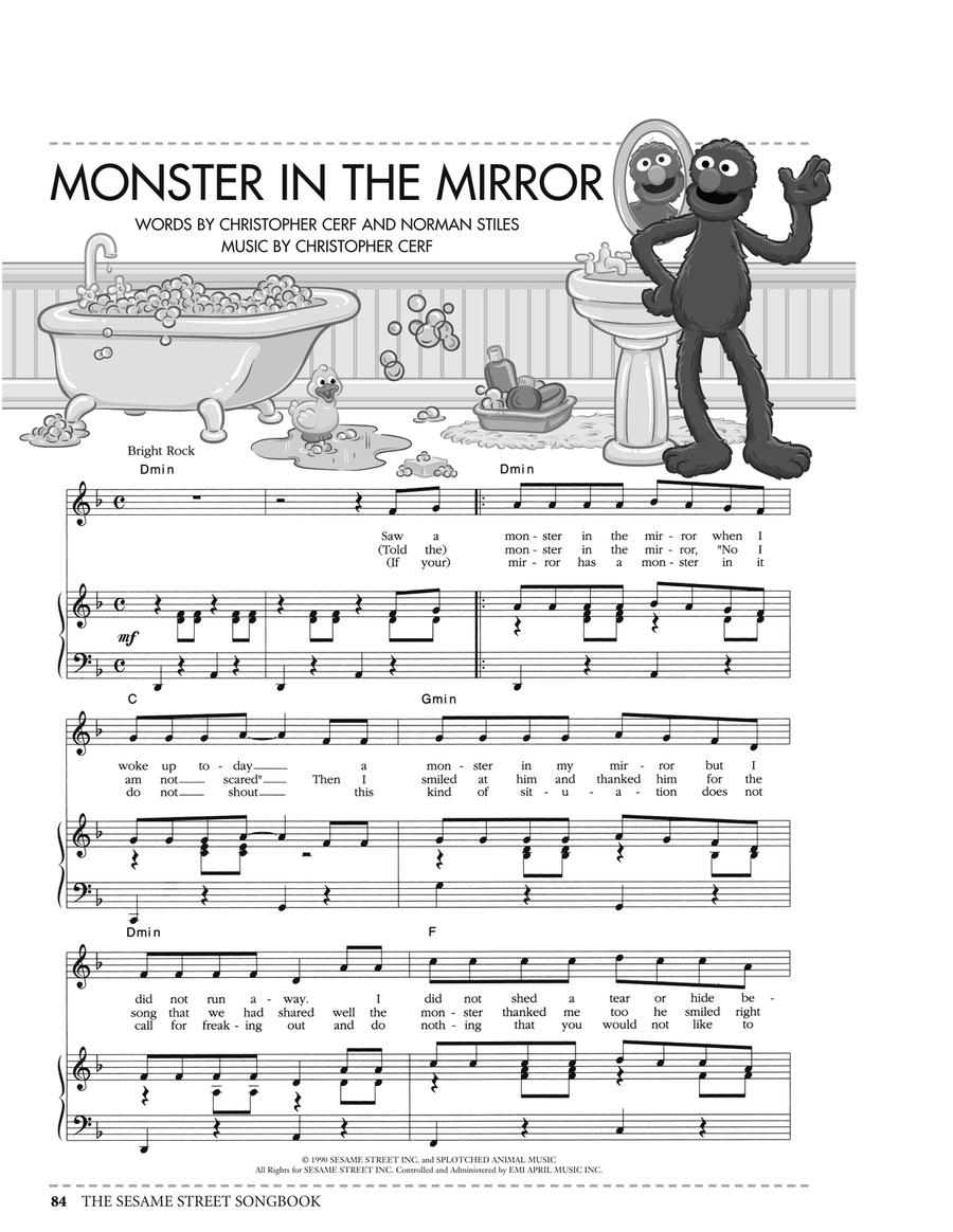 Monster In The Mirror (from Sesame Street) Piano, Vocal, Guitar scores gallery preview page 1