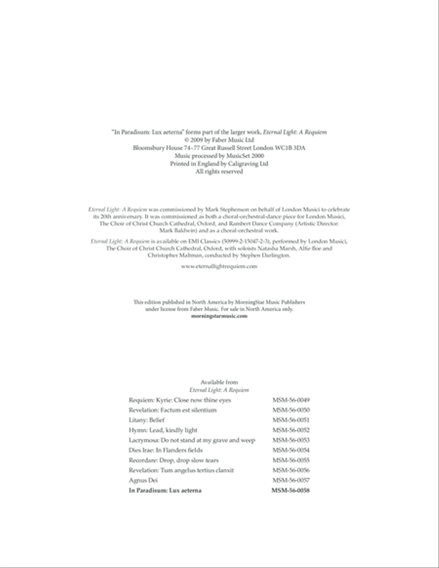 In Paradisum: Lux aeterna from Eternal Light: A Requiem 4-Part scores gallery preview page 2