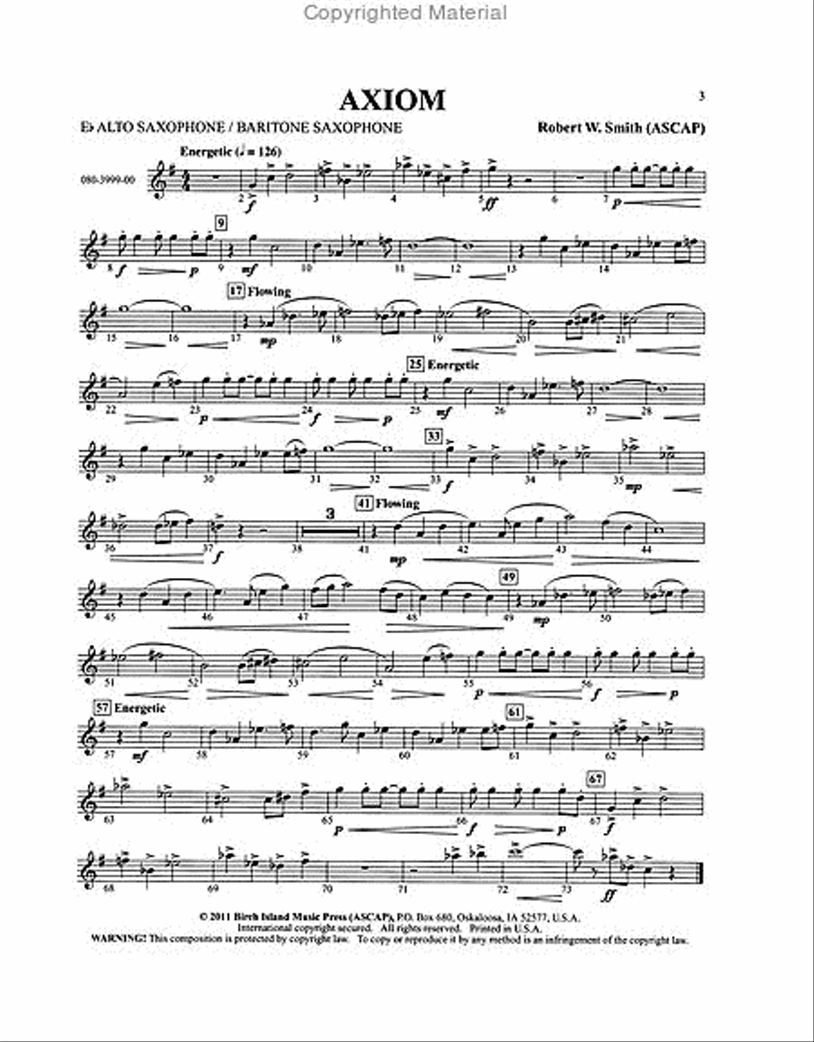 Solos for The Rising Band Musician Baritone Saxophone scores gallery preview page 2