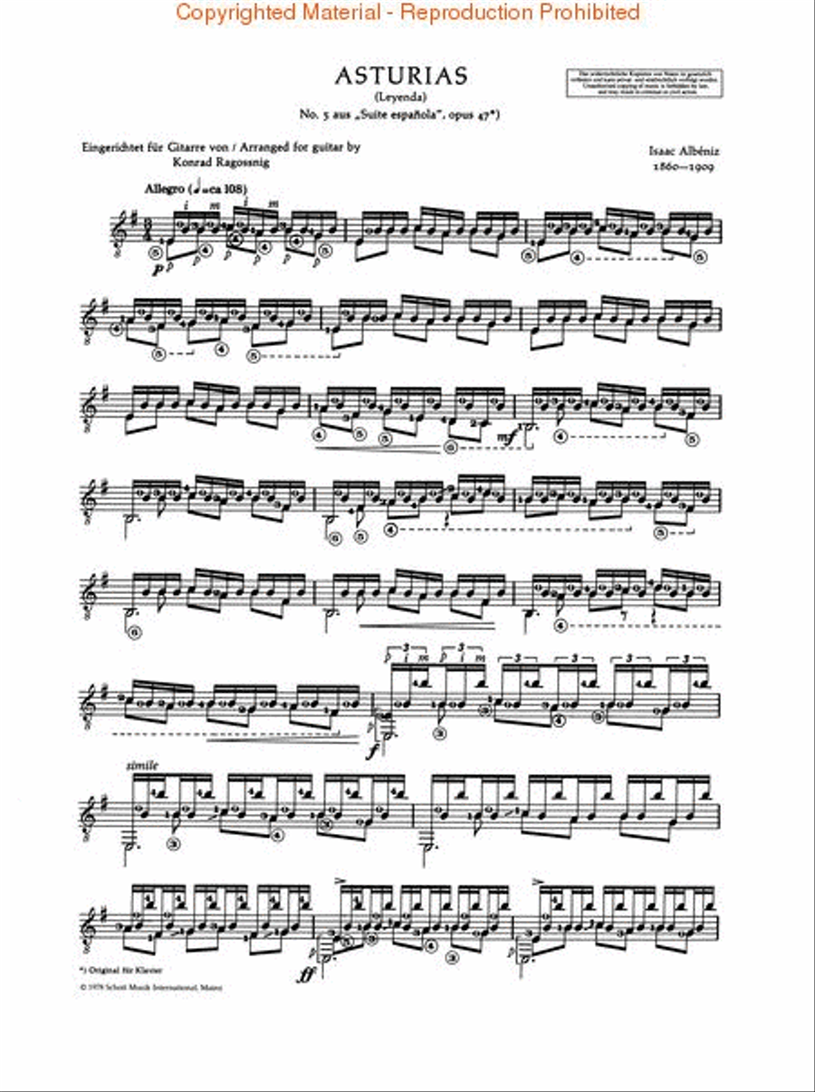 Asturias (Leyenda), Op. 47 Acoustic Guitar scores gallery preview page 2