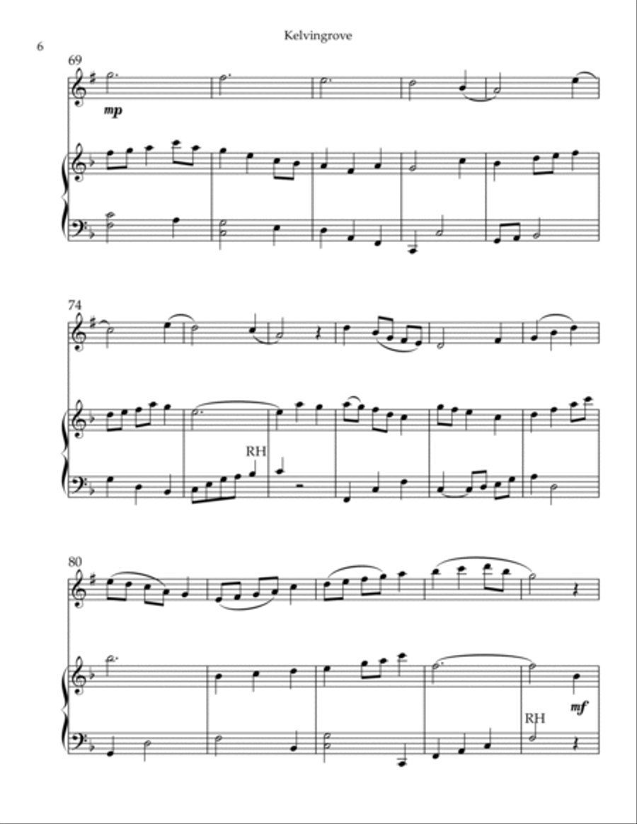 Kelvingrove, Duet for Bb Clarinet & Harp B-Flat Clarinet scores gallery preview page 6