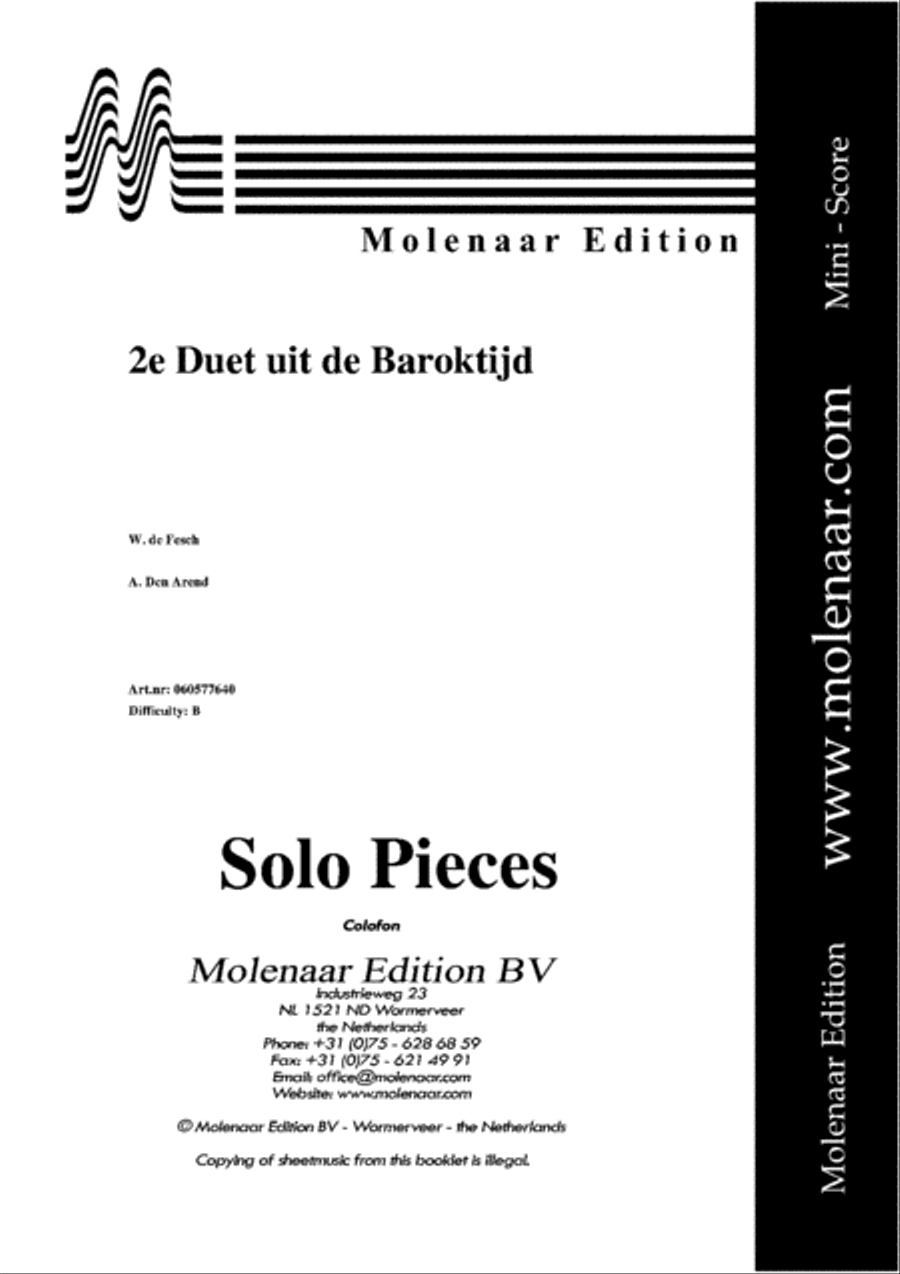 2nd Duet from the Baroque Piano Accompaniment scores gallery preview page 2