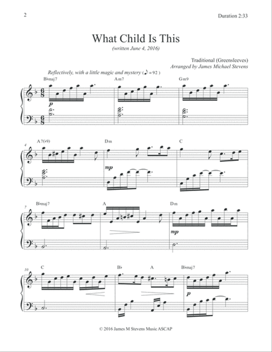 What Child Is This (Christmas Piano) Piano Solo scores gallery preview page 2