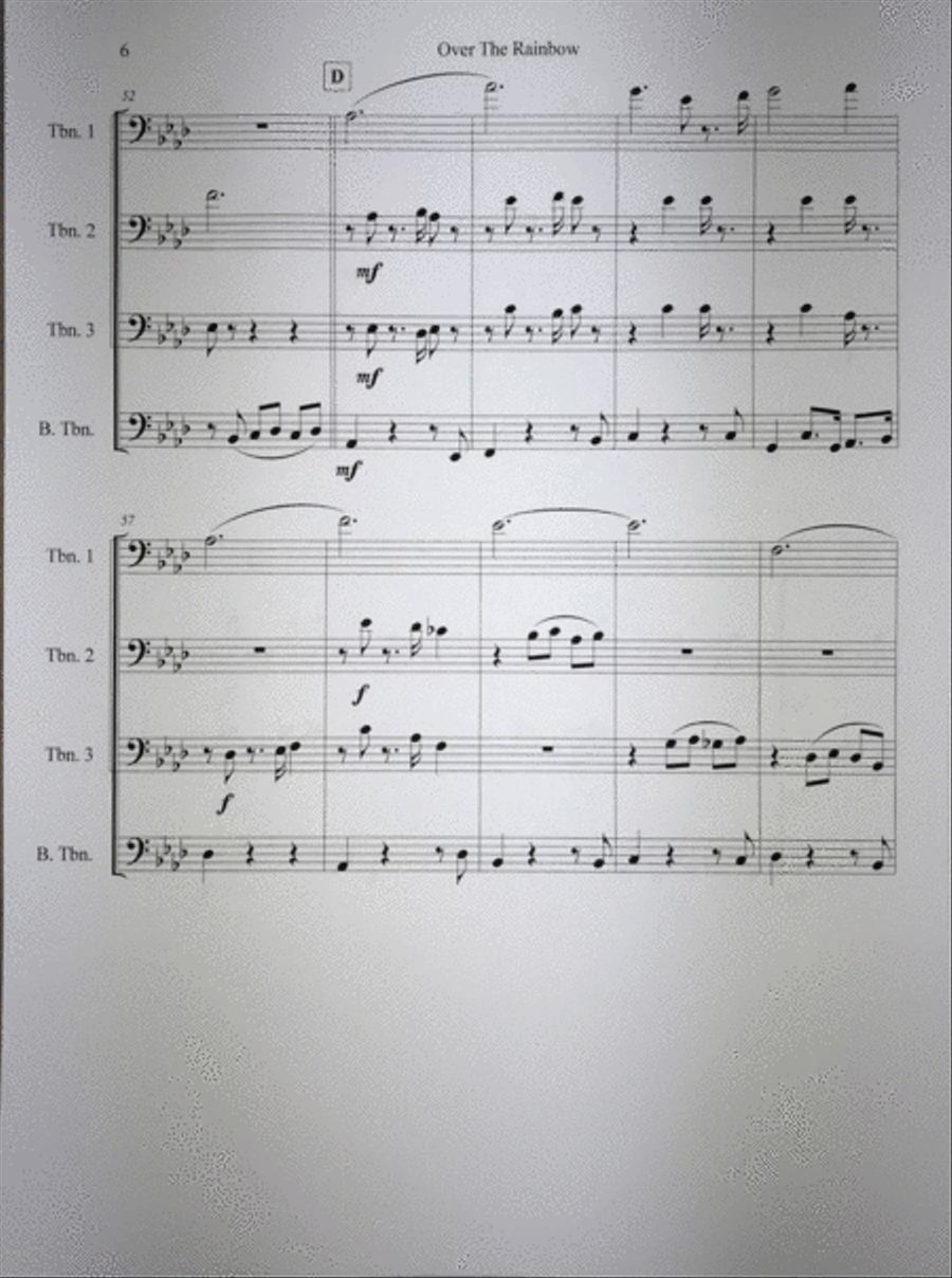 Over The Rainbow Brass Ensemble scores gallery preview page 6