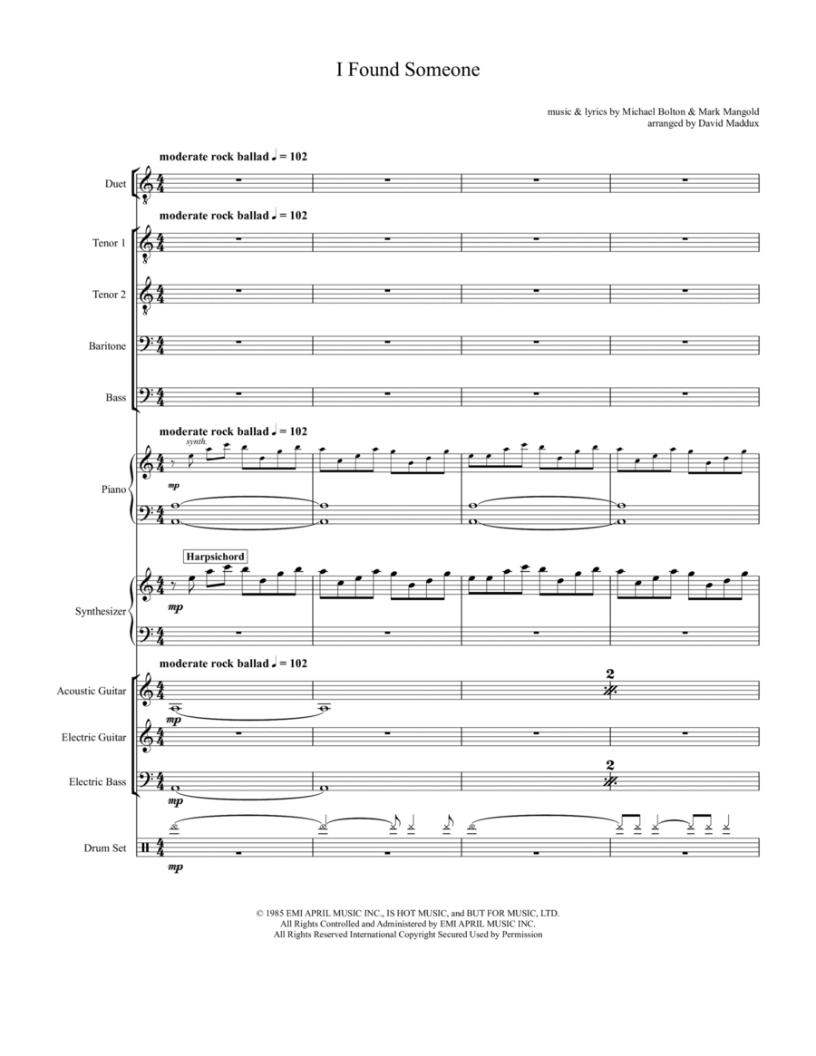 I Found Someone Small Ensemble scores gallery preview page 1