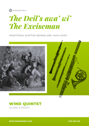 Book cover for The Deil's Awa' Wi' The Exciseman (Robert Burns) arranged for Wind Quintet by Hugh Levey