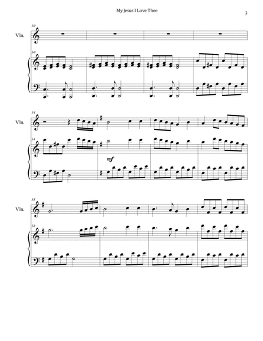 My Jesus I Love Thee (Advanced Piano & Violin) image number null