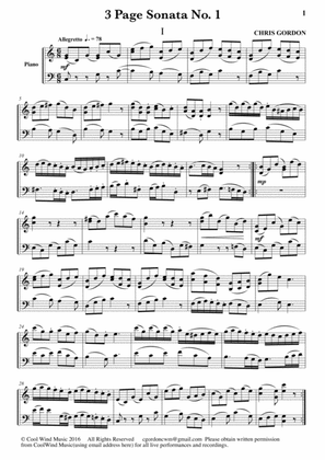 3 Page Sonatas No. 1 and No. 2 for Piano