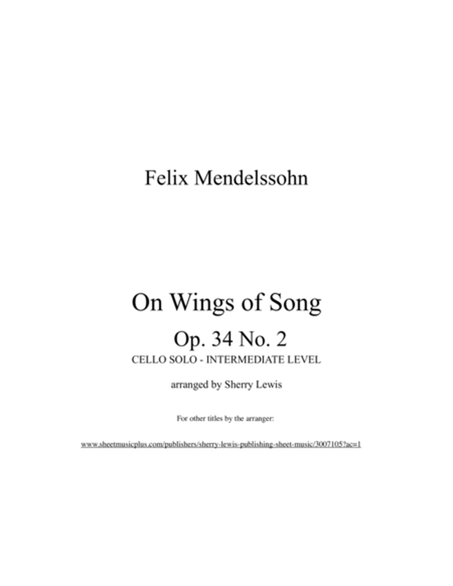 On Wings Of Song Op. 24 No. 2 for Cello Solo image number null