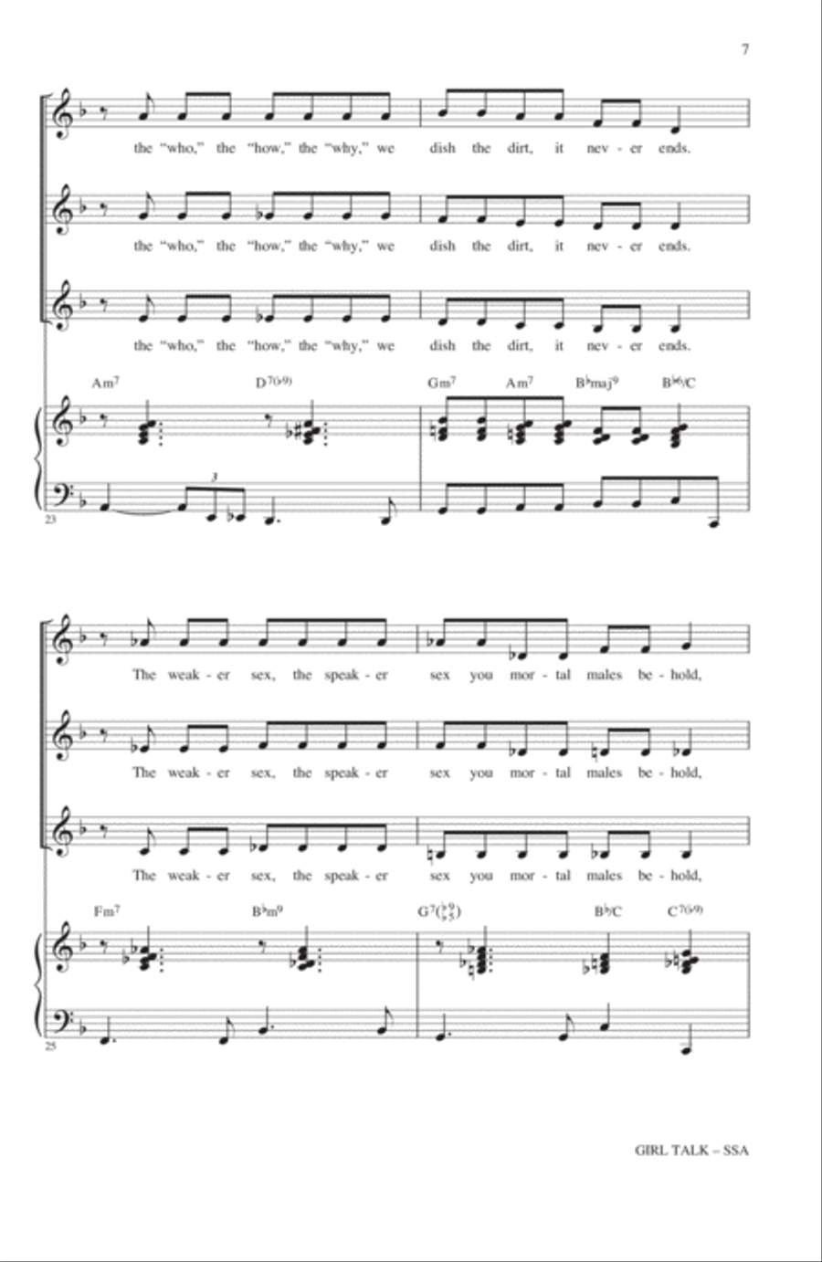 Girl Talk Girl Talk SSA scores gallery preview page 5